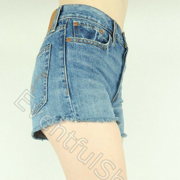 Levis Wedgie Fit High Rise Cut Off Jean Shorts - Picture 3 of 7